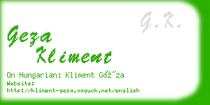 geza kliment business card